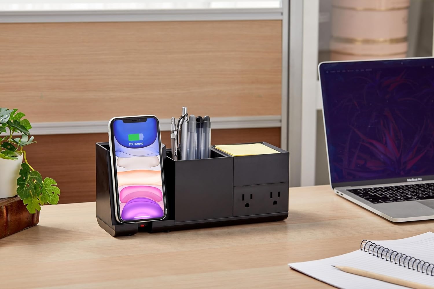 image:imageBostitch Konnect Qi Certified Wireless Charging Desk Accessory Kit with Pencil CupsBlack