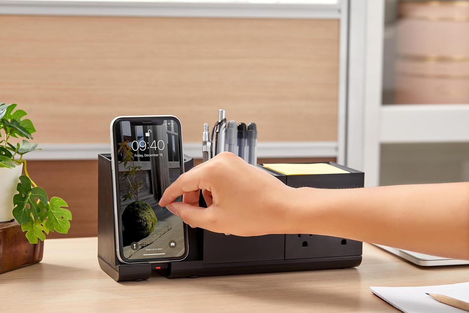 image:imageBostitch Konnect Qi Certified Wireless Charging Desk Accessory Kit with Pencil CupsBlack