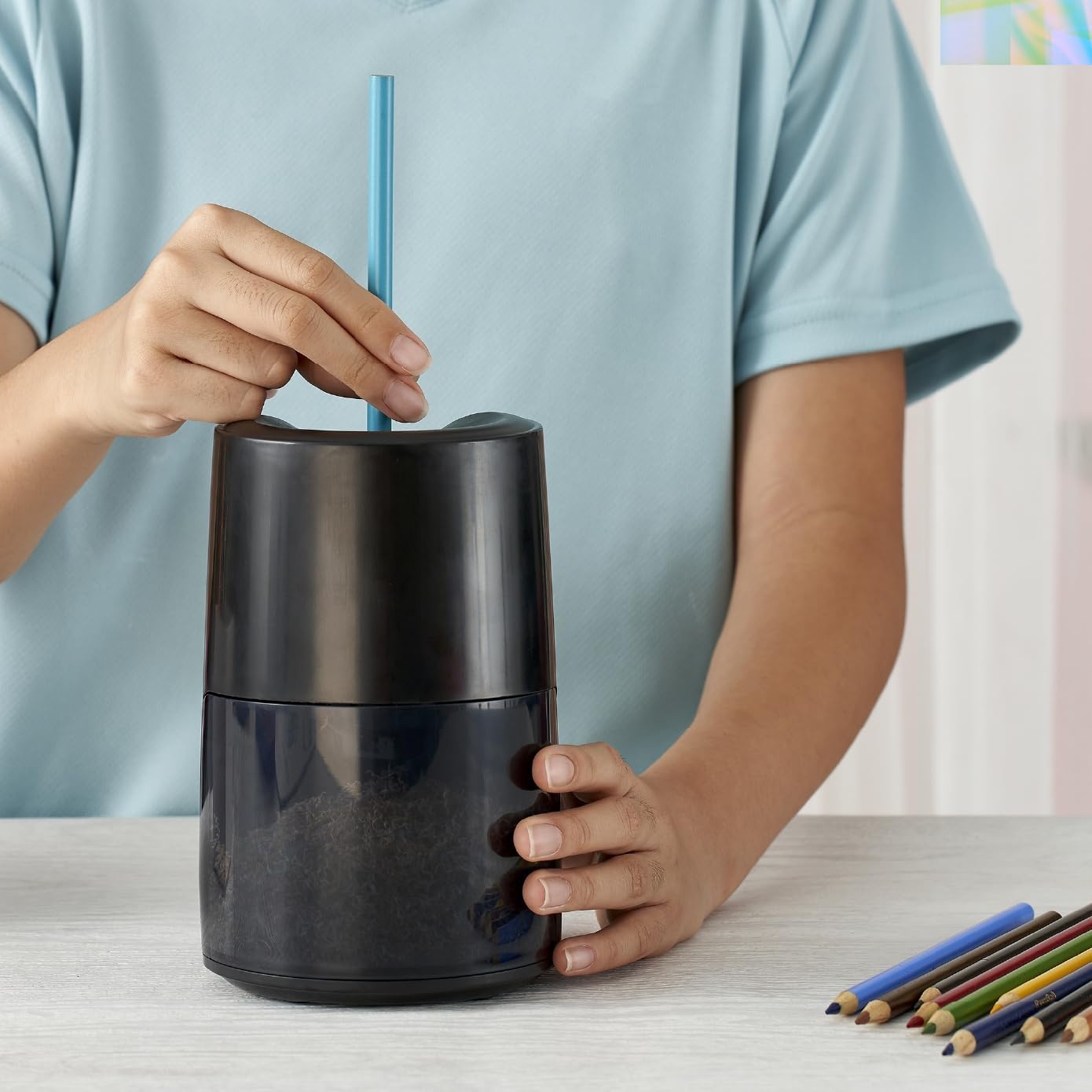 image:imageBostitch Konnect Rechargeable Battery Pencil Sharpener for KT2 Desk Organizer No2Colored Pencils BlackBlack