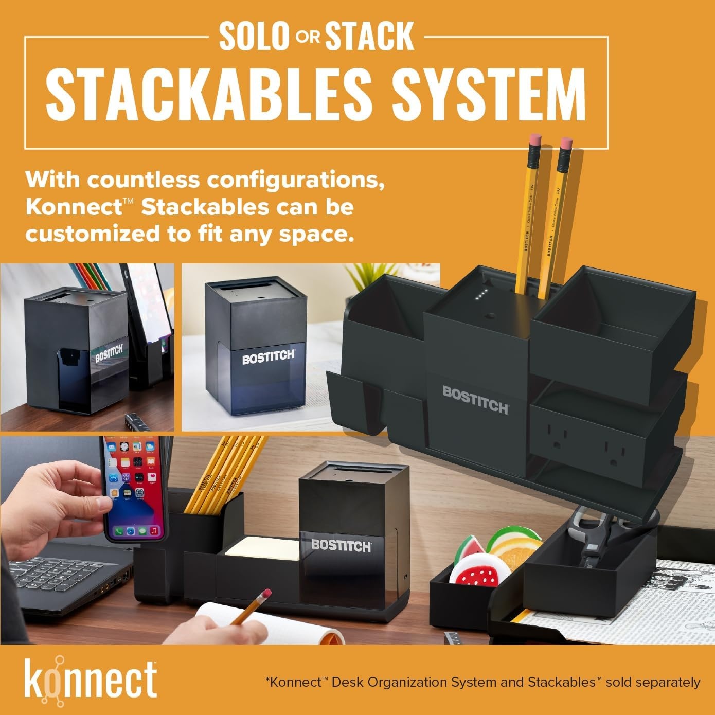 image:imageBostitch Konnect Rechargeable Battery Pencil Sharpener for KT2 Desk Organizer No2Colored Pencils BlackBlack