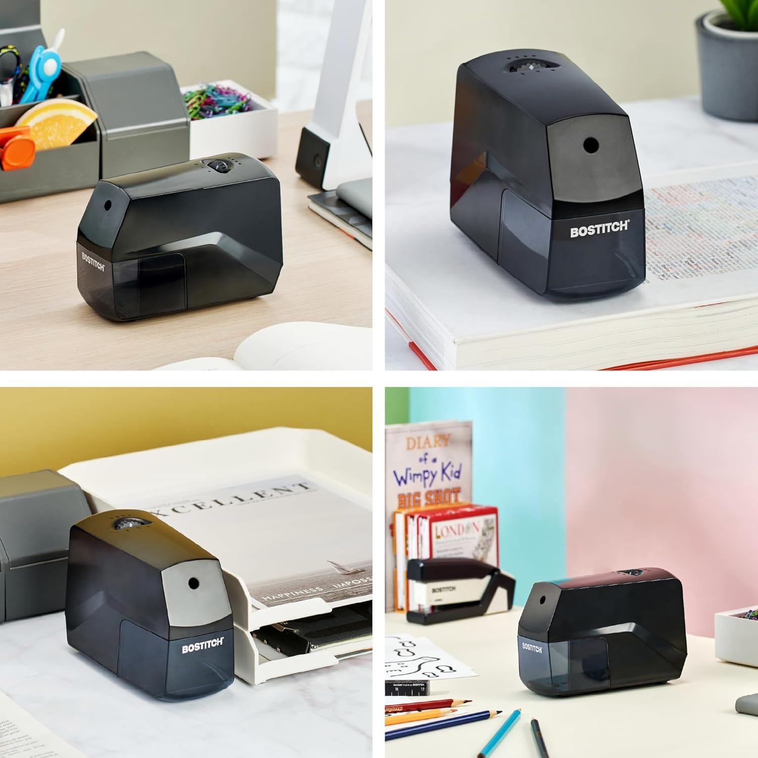 image:imageBostitch Konnect Rechargeable Battery Pencil Sharpener for KT2 Desk Organizer No2Colored Pencils BlackBlack