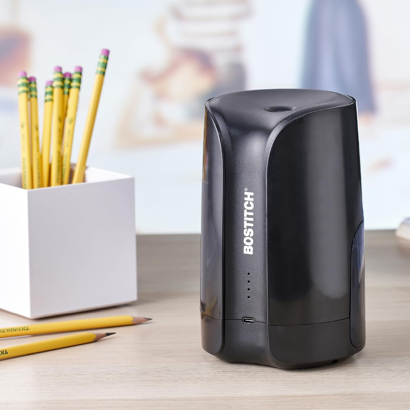 image:imageBostitch Konnect Rechargeable Battery Pencil Sharpener for KT2 Desk Organizer No2Colored Pencils BlackBlack