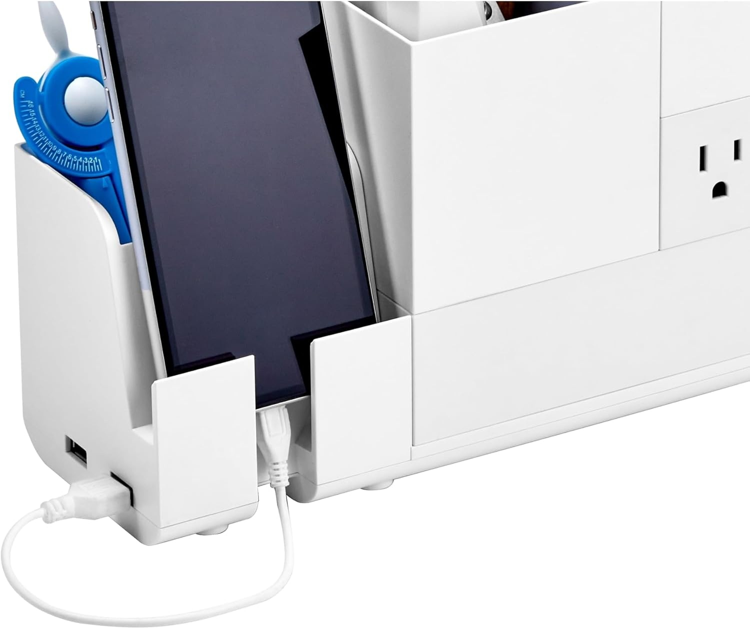 image:imageBostitch Office Konnect Charging Station Desk Organizer Base USB Phone Stand Compatible with Cell Phones amp Tablets White KT2BASEPHONEWHT