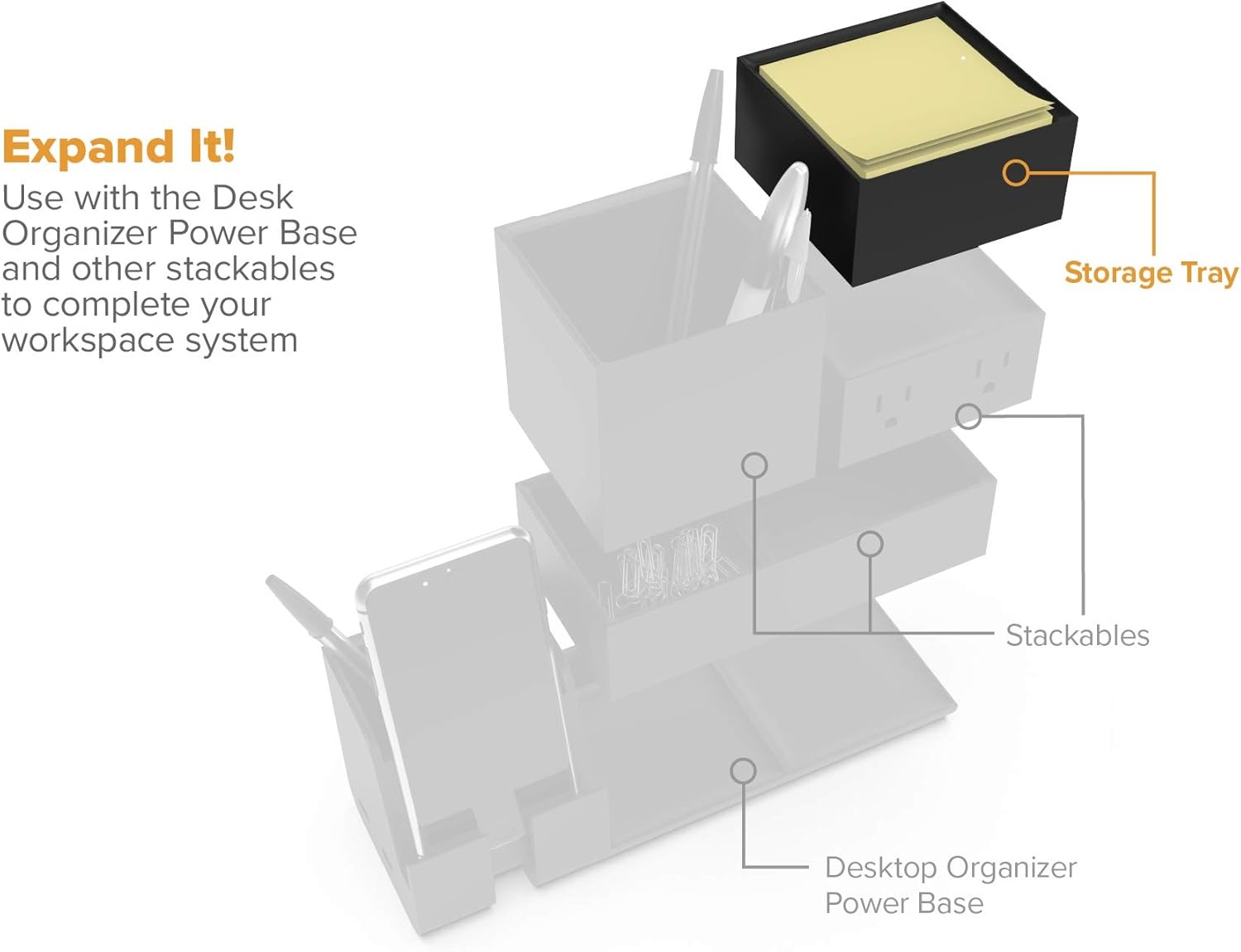 image:imageBostitch Office Konnect Pencil Cup Desk Organizer Pen Cup 2Pack BlackBlack