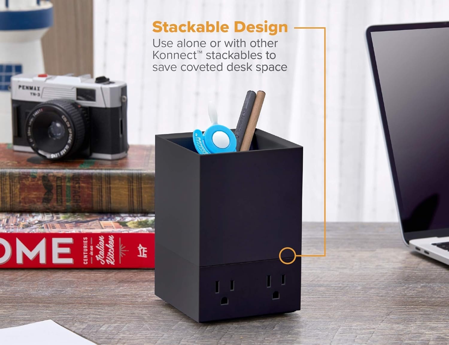 image:imageBostitch Office Konnect Pencil Cup Desk Organizer Pen Cup 2Pack BlackBlack