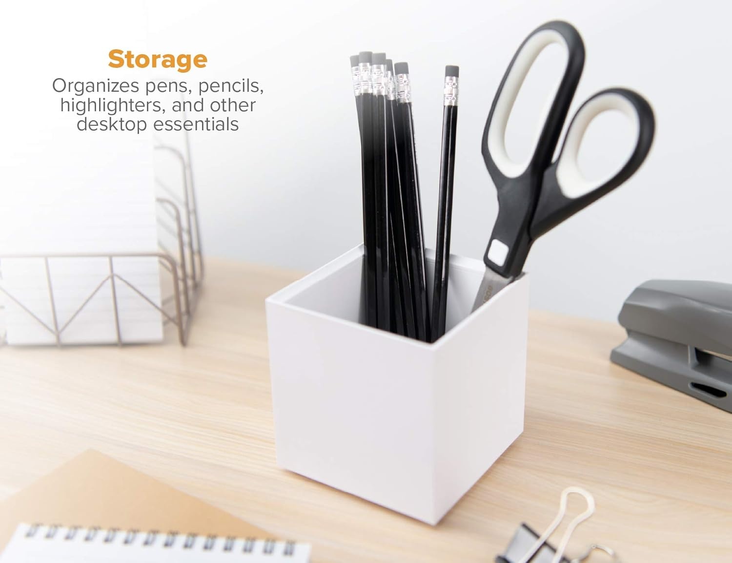 image:imageBostitch Office Konnect Pencil Cup Desk Organizer Pen Cup 2Pack BlackWhite