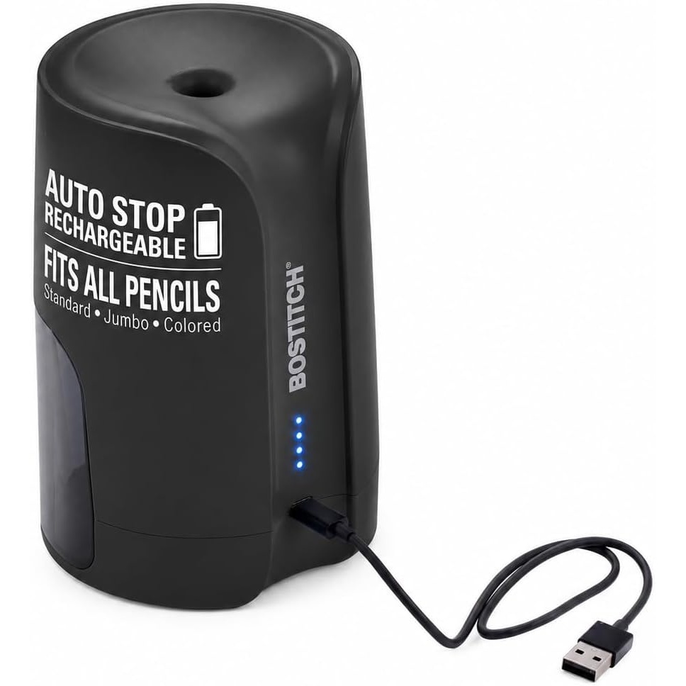 image:imageBostitch Konnect Rechargeable Battery Pencil Sharpener for KT2 Desk Organizer No2Colored Pencils BlackBlack