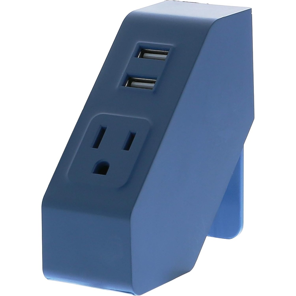 image:imageBostitch Office Desktop Power USB Hub 2 USB Ports 120V Power Outlet Gray KTPOWERGRAYBlue