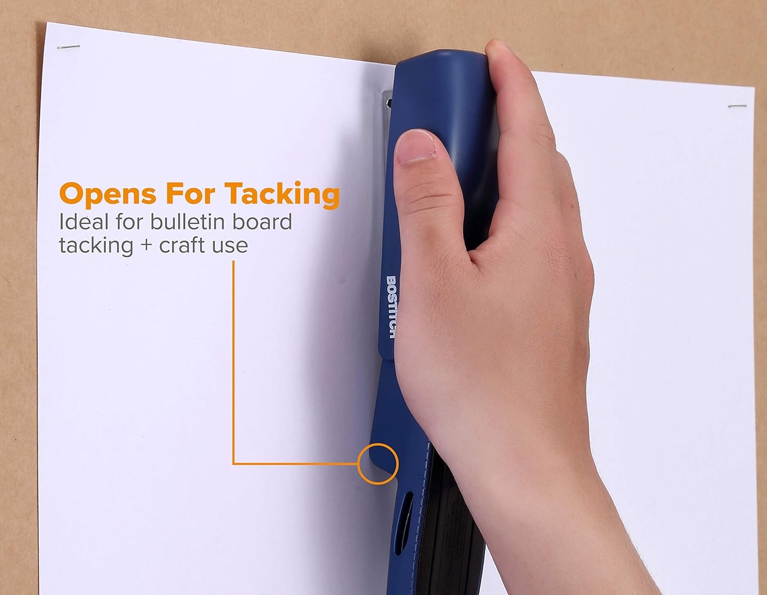 image:imageBostitch Office 20 Sheet Stapler Includes 210 Staples Small Stapler Size Fits into The Palm of Your Hand Blue KTB150BLUE
