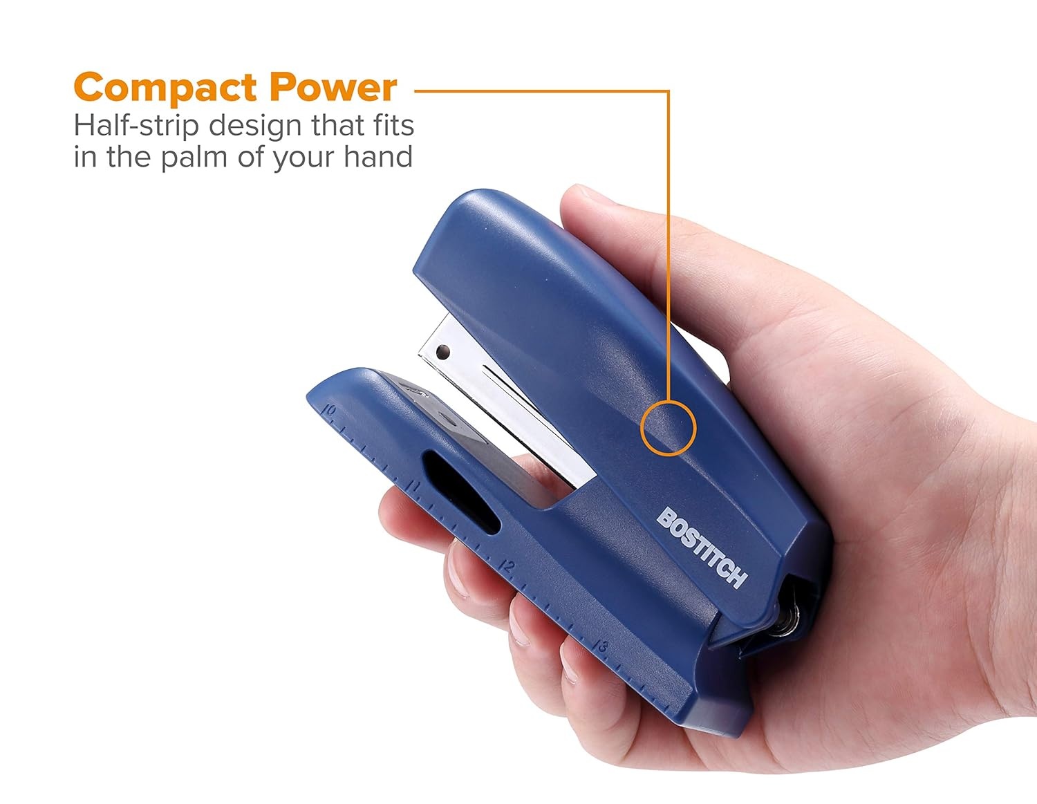 image:imageBostitch Office 20 Sheet Stapler Includes 210 Staples Small Stapler Size Fits into The Palm of Your Hand Blue KTB150BLUE