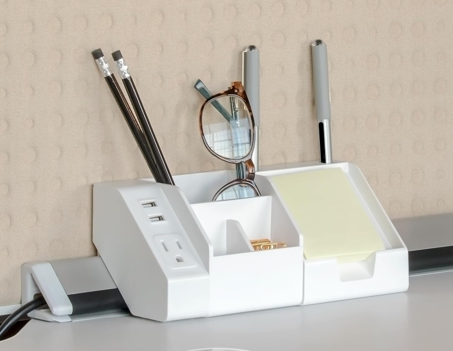 image:imageBostitch Office Konnect Wide Pencil Holder Desk Organizer Removable Lid amp Dividers Gray KTWCUPGray