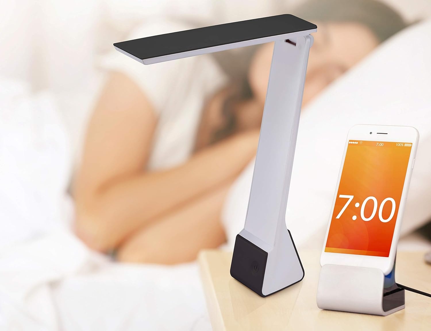 image:imageBostitch Office Rechargeable Battery Led Desk Lamp 3 Color Temperatures Flip Open Gray KTVLED1810GRAYBlack
