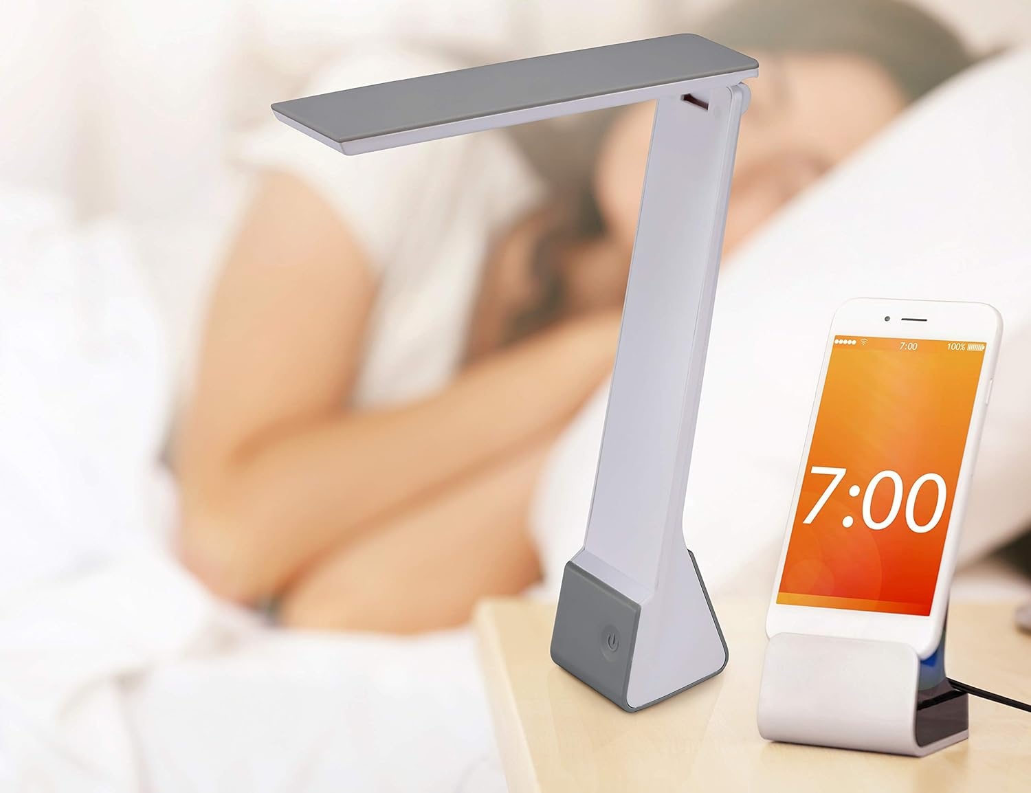 image:imageBostitch Office Rechargeable Battery Led Desk Lamp 3 Color Temperatures Flip Open Gray KTVLED1810GRAYGray