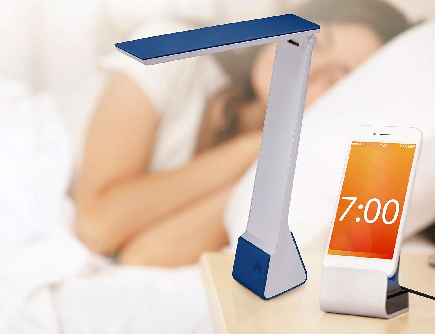 image:imageBostitch Office Rechargeable Battery Led Desk Lamp 3 Color Temperatures Flip Open Gray KTVLED1810GRAYNavy Blue