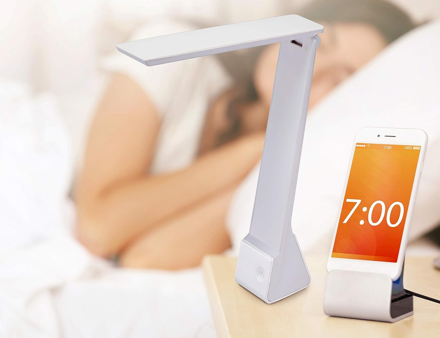 image:imageBostitch Office Rechargeable Battery Led Desk Lamp 3 Color Temperatures Flip Open Gray KTVLED1810GRAYWhite