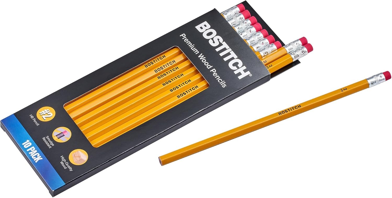 image:imageBostitch Premium 2 Pencils Premium Wood Unsharpened HB Graphite 20Count1 Count Pack of 10