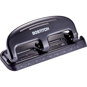 image:imageBostitch Office EZ Squeeze 20 Sheet Standard 3 Hole Punch Metal Construction SilverBlack HP20Black
