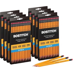 image:imageBostitch Office Premium 2 Pencils American Cedar Wood PreSharpened HB Graphite 144Pack1 Count Pack of 96