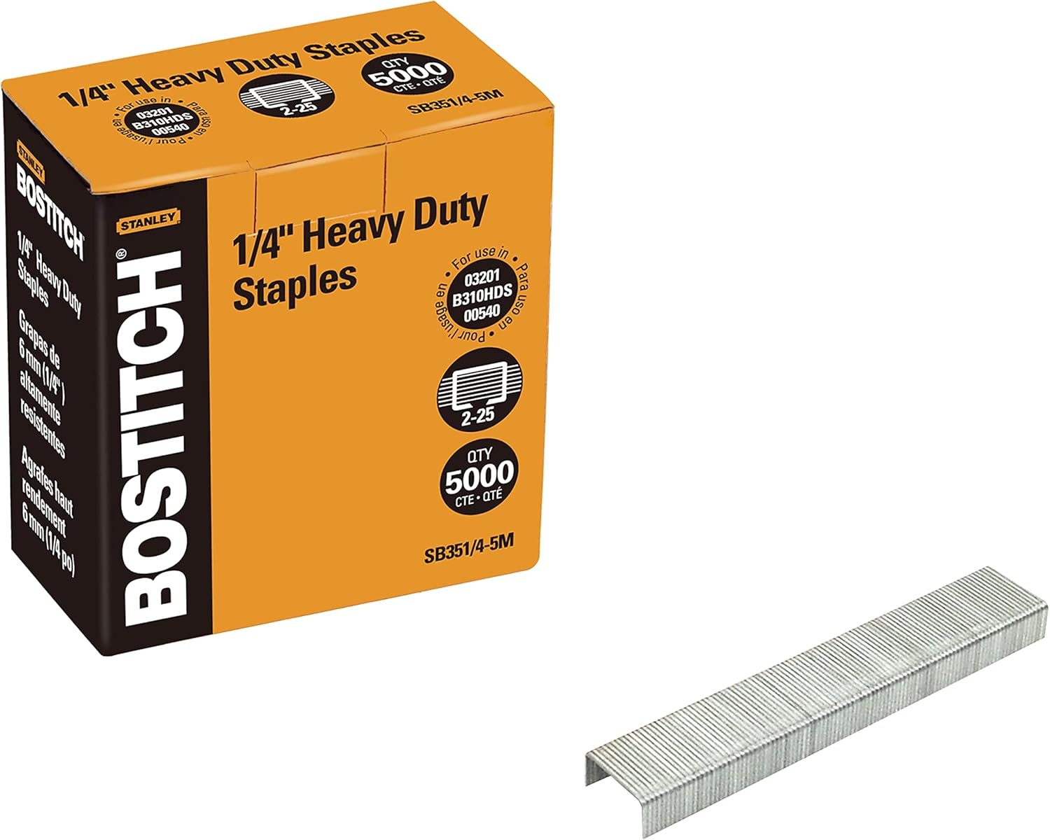 image:imageBostitch Office Heavy Duty Premium Staples 225 Sheets 025 Inch Leg 5000 Per Box SB35145M