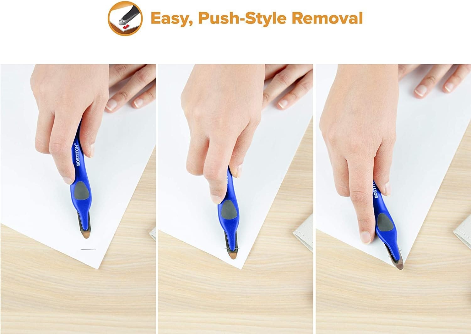 image:imageBostitch Office Professional Magnetic Easy Staple Remover Tool 3 Pack Blue Colored Staple Puller Stick for Office Home amp SchoolBlue