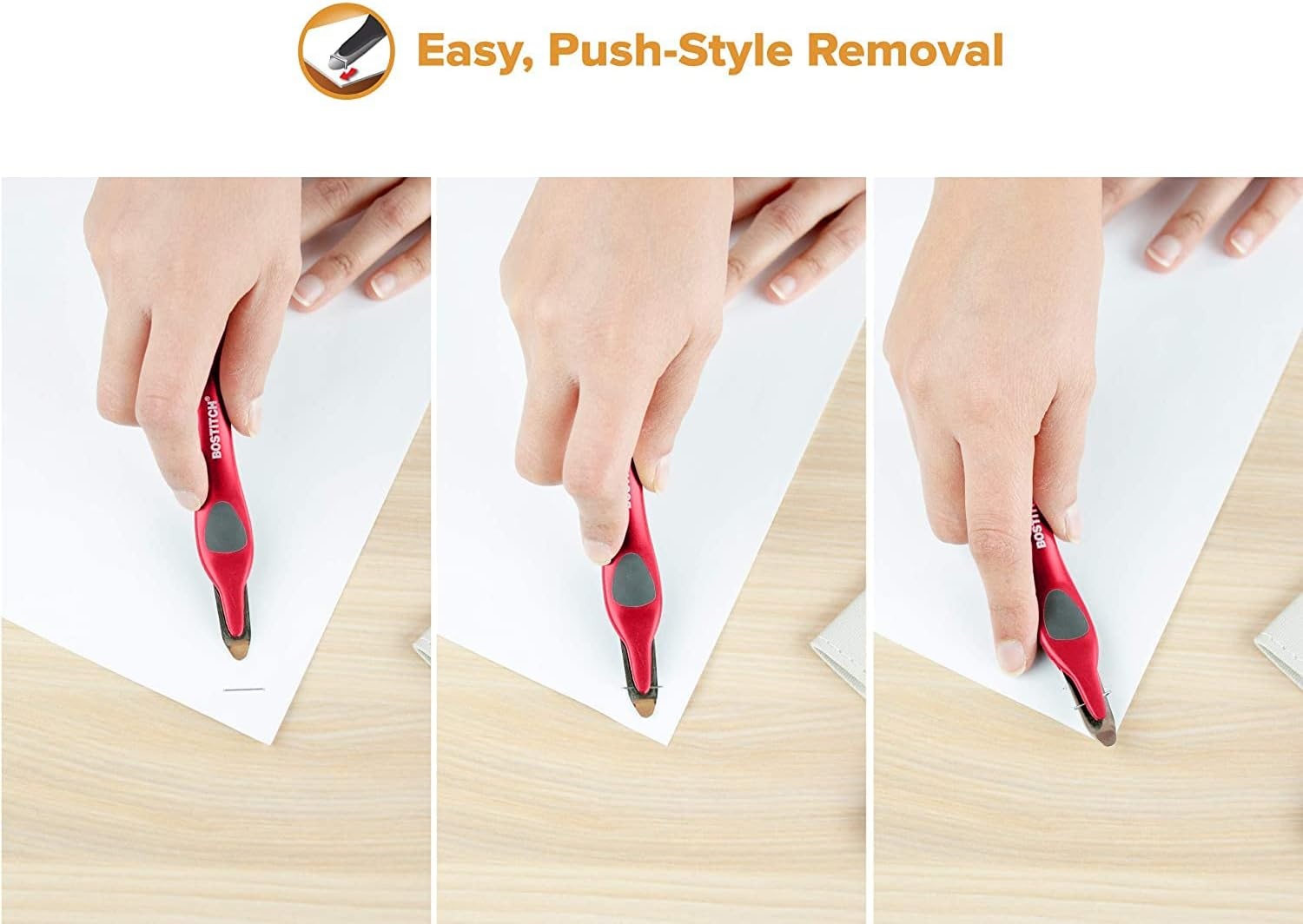 image:imageBostitch Office Professional Magnetic Easy Staple Remover Tool 3 Pack Blue Colored Staple Puller Stick for Office Home amp SchoolRed