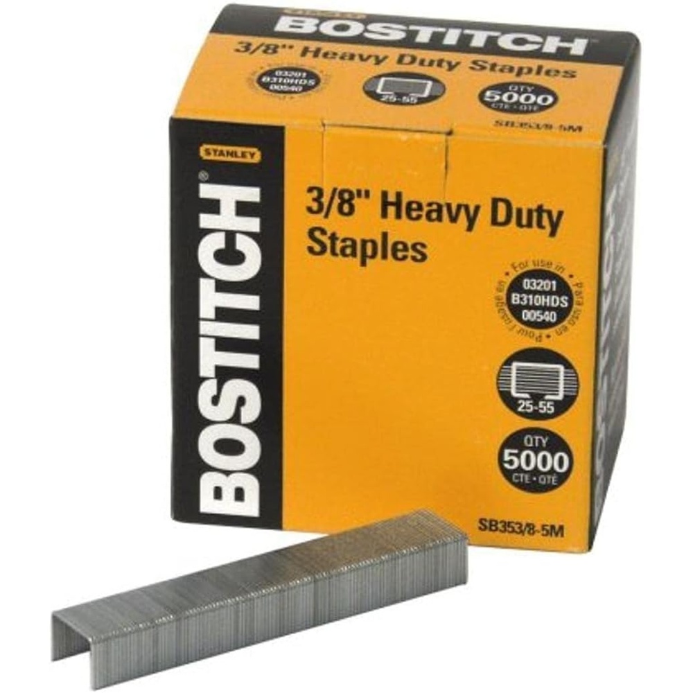 image:imageBostitch Office Heavy Duty Premium Staples 2555 Sheets 0375 Inch Leg 5000 Per Box SB35385M