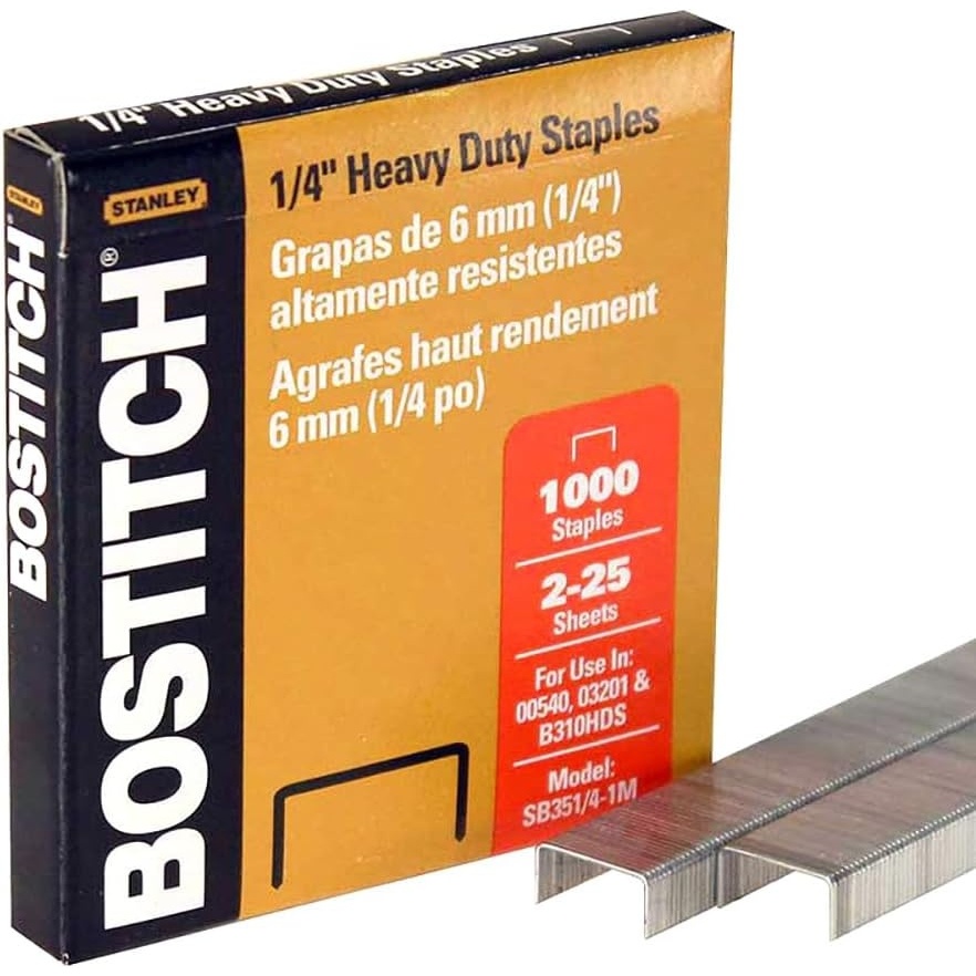 image:imageBostitch Stanley Premium Heavy Duty Staples 025Inch Leg Length 1000Box