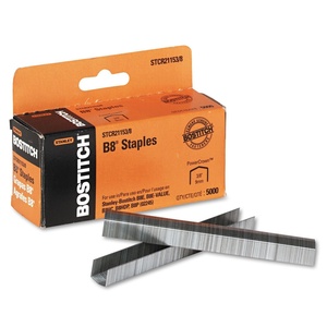 image:imageBostitch Office B8 PowerCrown Staples 0375 Inch Leg 45 Sheet Capacity 5000 Per Box STCR211538 Silver38  5 000 Staples