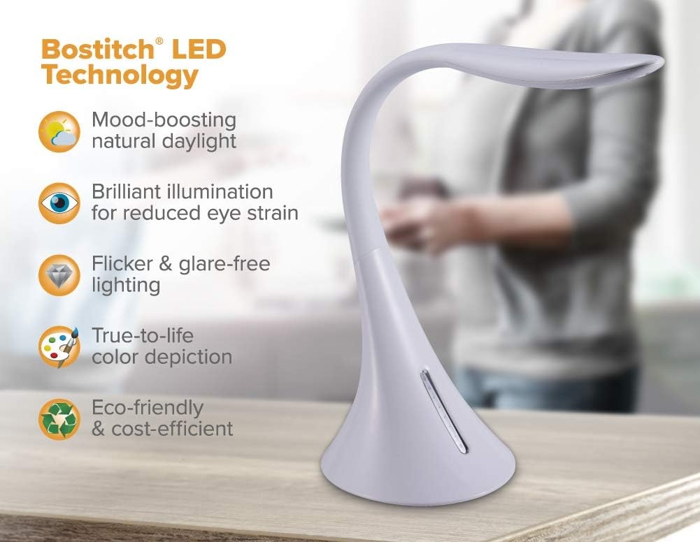 image:imageBostitch Office Modern LED Desk Light 8W White VLED1821WHITEBOS
