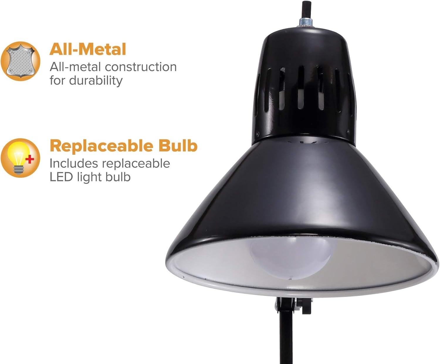 image:imageBostitch Office VLF100 LED Swing Arm Desk Lamp with Clamp Mount 36 Reach Includes LED BulbBlackClamp Black