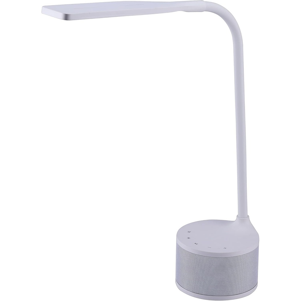 image:imageBostitch Office LED Dimmable Desk Lamp with Bluetooth Speaker amp USB Port Energy Efficient 55W Natural Daylight White VLED1817WHITEBOS