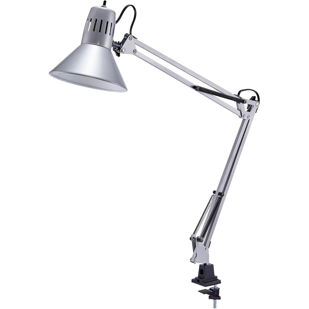 image:imageBostitch Office VLF100 LED Swing Arm Desk Lamp with Clamp Mount 36 Reach Includes LED BulbBlackClamp Silver