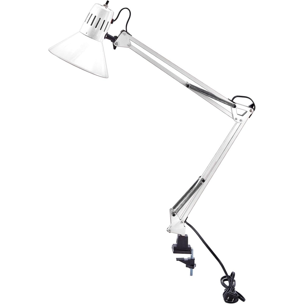 image:imageBostitch Office VLF100 LED Swing Arm Desk Lamp with Clamp Mount 36 Reach Includes LED BulbBlackClamp White
