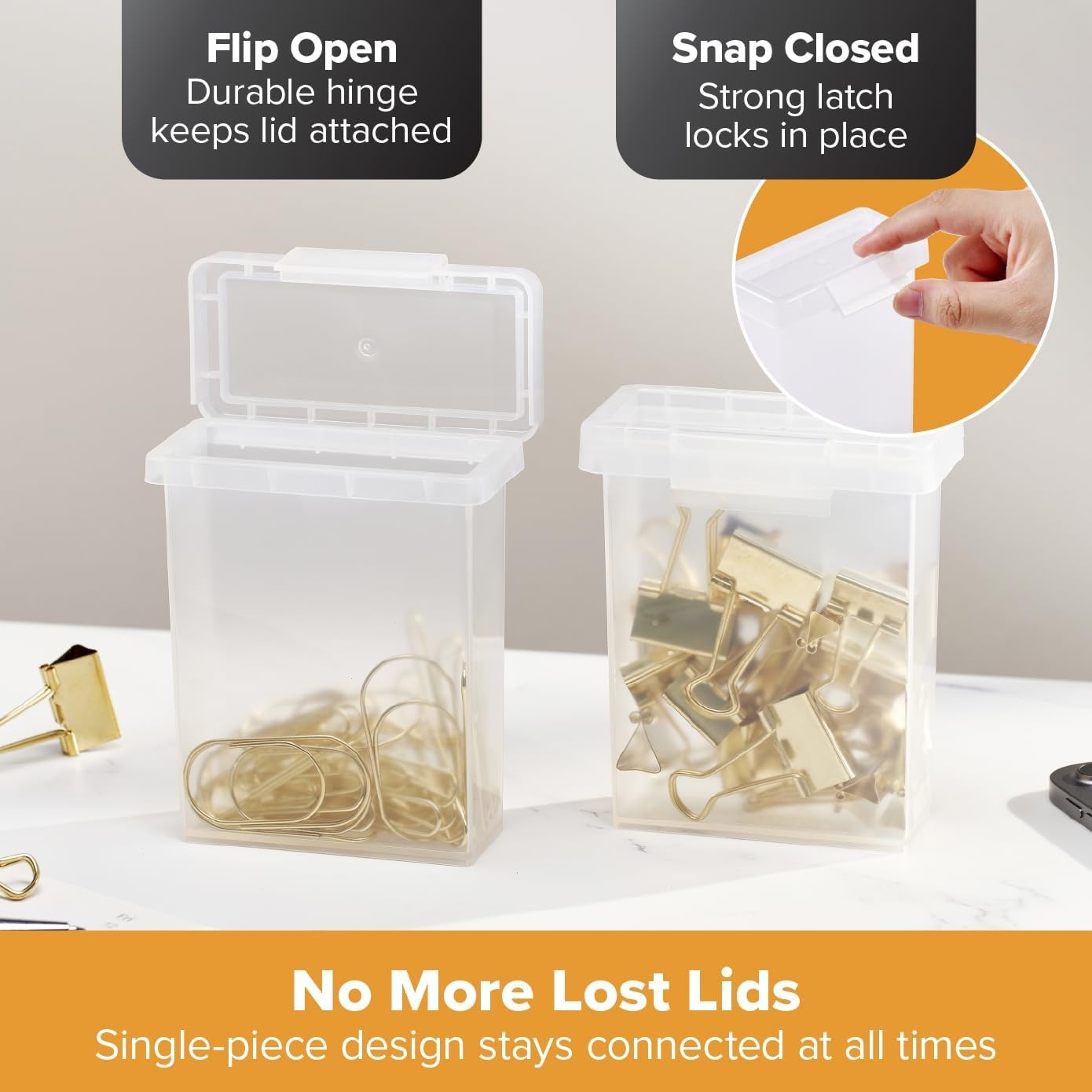 image:imageBostitch Konnect Storage Containers with Lids Clear Plastic Box Stackable for Crafts Home and Office Organization Labels 3Piece 1 4 Qt Box 2 15 Qt boxes05 Qt 2 Pack