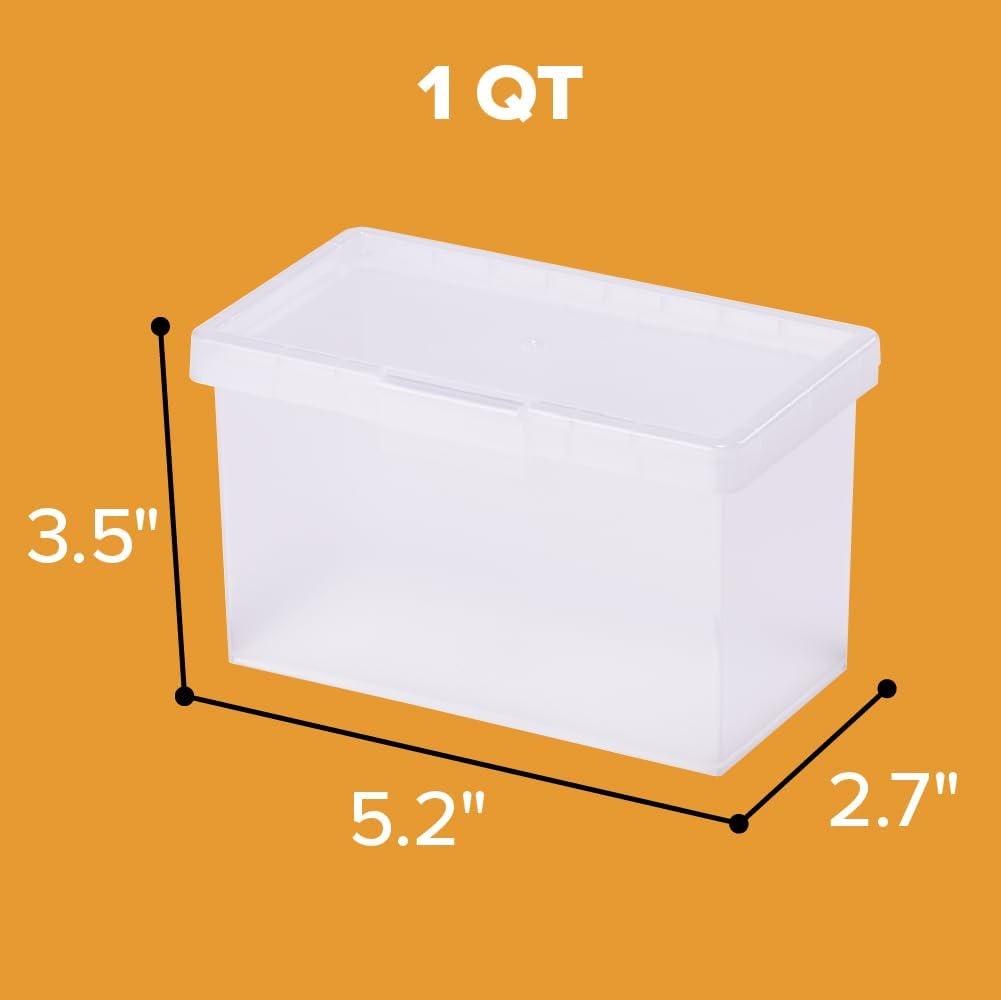 image:imageBostitch Konnect Storage Containers with Lids Office Organizer Clear Plastic Box Stackable for Index Cards Labels 1 Qt 3 PackSingle