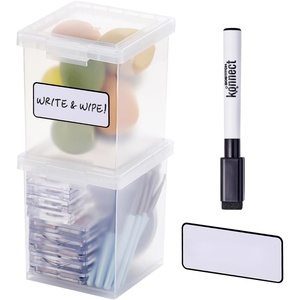 image:imageBostitch Konnect Storage Containers with Lids Clear Plastic Box Stackable for Crafts Home and Office Organization Labels 3Piece 1 4 Qt Box 2 15 Qt boxes15 Qt 2 Pack