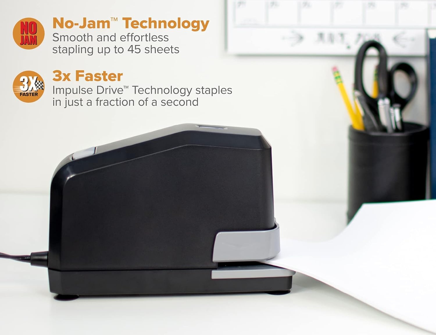 image:imageBostitch Office Impulse Heavy Duty Electric Stapler Value Pack 45 Sheet Capacity Includes 5000 Staples amp Staple Remover NoJam Faster Stapling Black6Pack