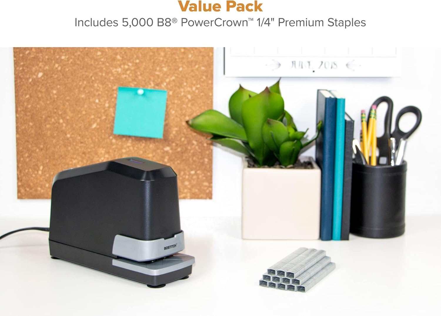image:imageBostitch Office Impulse Heavy Duty Electric Stapler Value Pack 45 Sheet Capacity Includes 5000 Staples amp Staple Remover NoJam Faster Stapling Black6Pack
