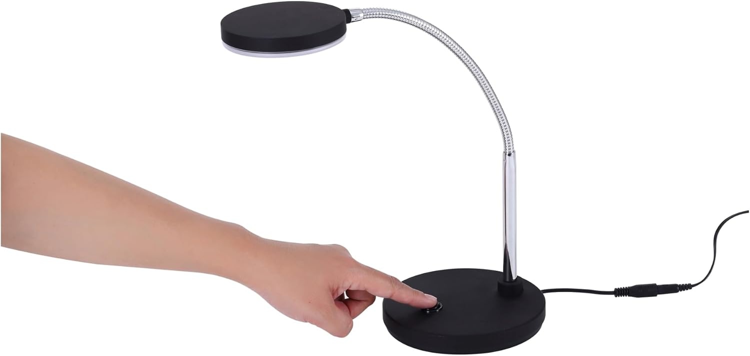image:imageBostitch Office LED Metal Gooseneck Desk Lamp Flicker Free Adjustable Head VLED1800BK Black