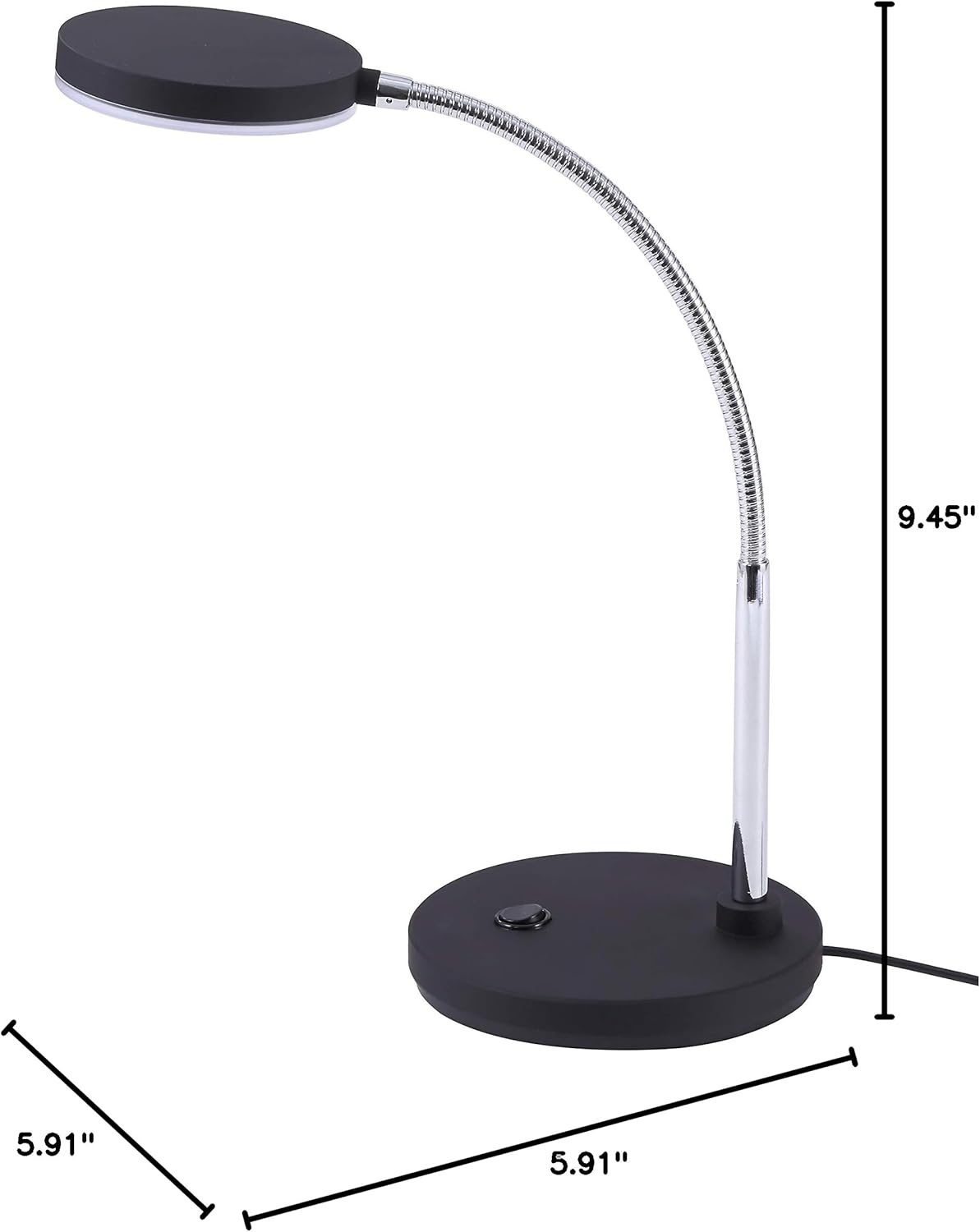 image:imageBostitch Office LED Metal Gooseneck Desk Lamp Flicker Free Adjustable Head VLED1800BK Black