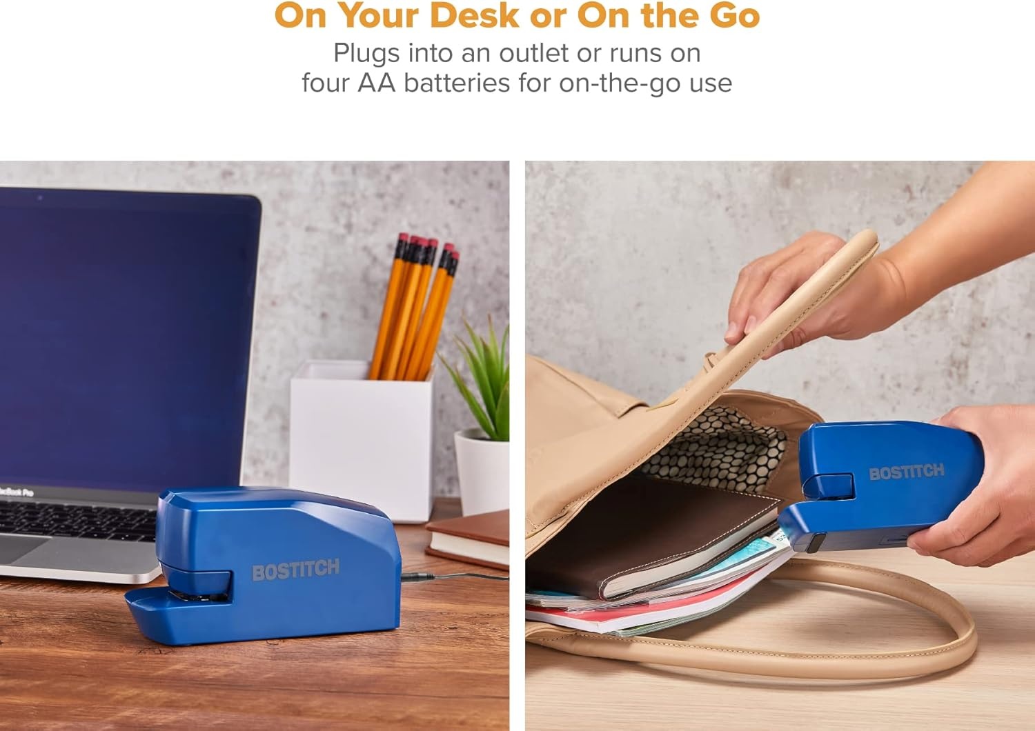 image:imageBostitch Office Portable Electric Stapler 20 Sheets AC or Battery Powered Includes 1250 Staples BlueBlue