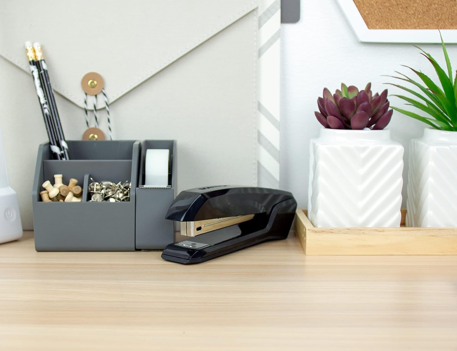 image:imageBostitch Office Ascend 3 in 1 Stapler Integrated Remover amp Staple Storage 420 Staples Included 20 Sheet Capacity Lightweight MagentaBlack Value Pack