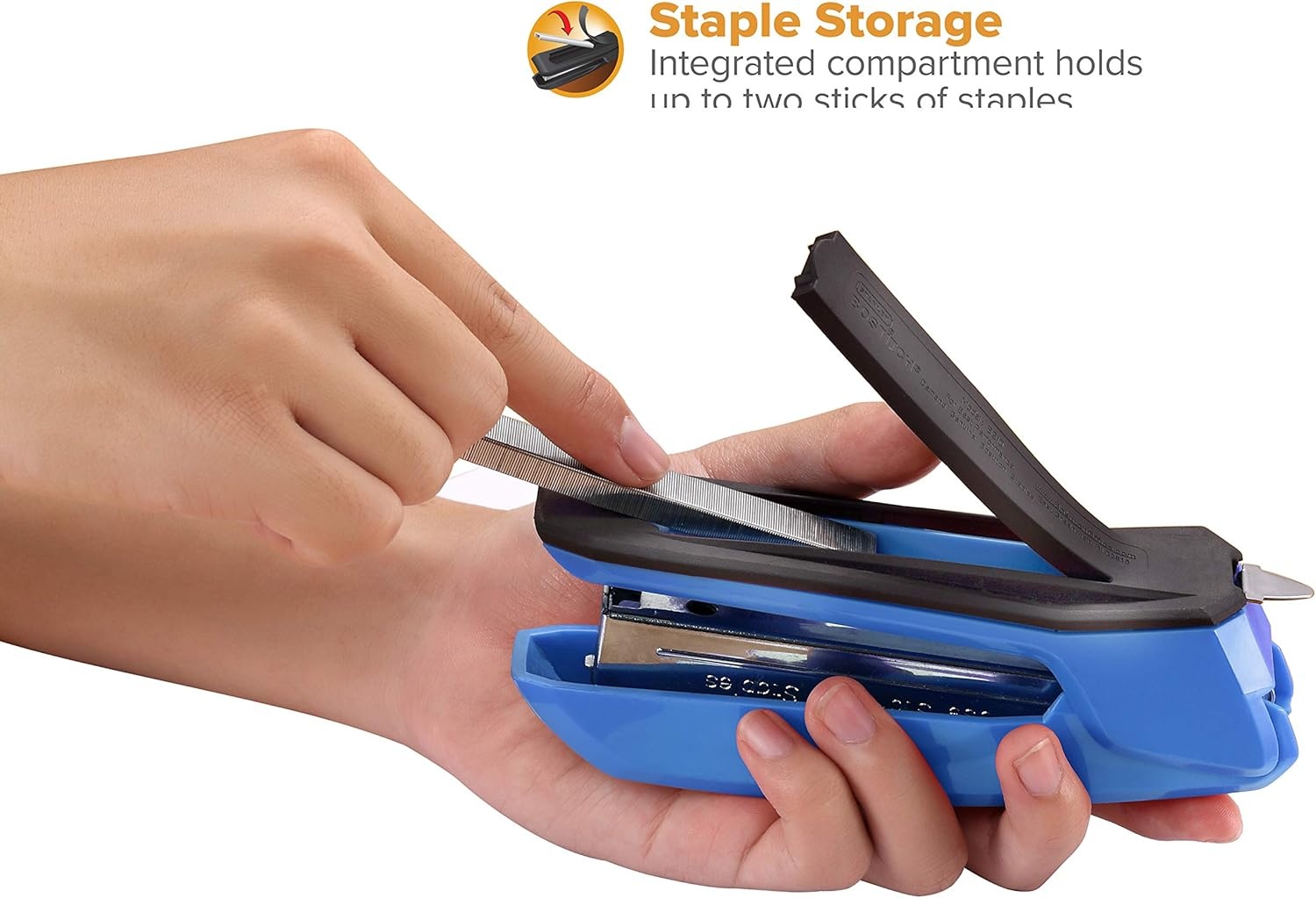image:imageBostitch Office Ascend 3 in 1 Stapler Integrated Remover amp Staple Storage 420 Staples Included 20 Sheet Capacity Lightweight MagentaBlue