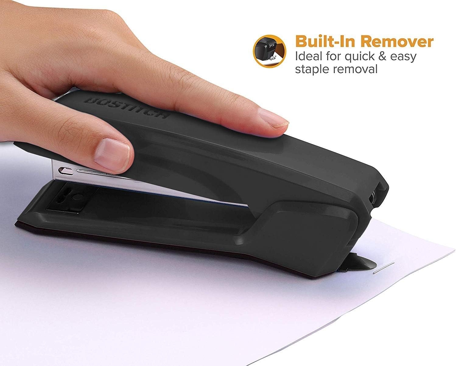 image:imageBostitch Office Ascend 3 in 1 Stapler Integrated Remover amp Staple Storage 420 Staples Included 20 Sheet Capacity Lightweight MagentaCharcoal