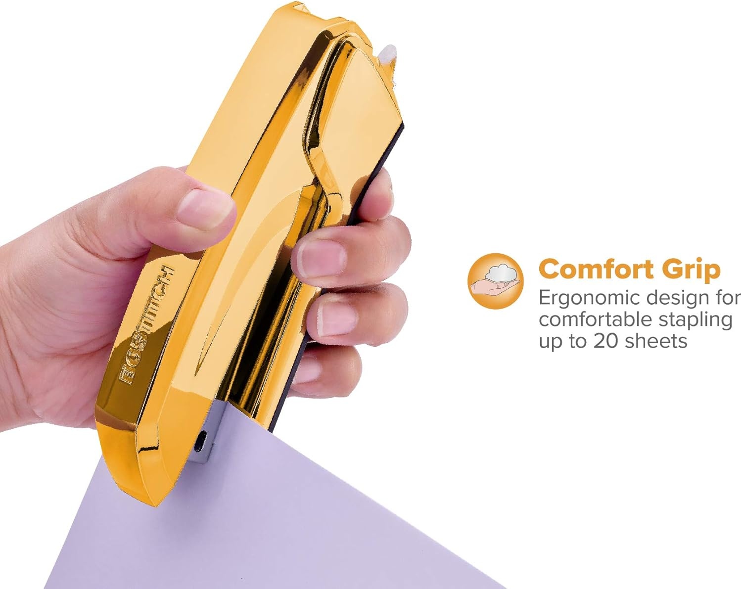 image:imageBostitch Office Ascend 3 in 1 Stapler Integrated Remover amp Staple Storage 420 Staples Included 20 Sheet Capacity Lightweight MagentaGold