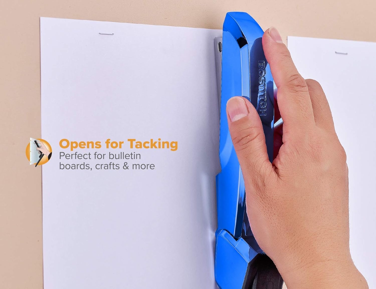 image:imageBostitch Office Ascend 3 in 1 Stapler Integrated Remover amp Staple Storage 420 Staples Included 20 Sheet Capacity Lightweight MagentaMetallic Blue