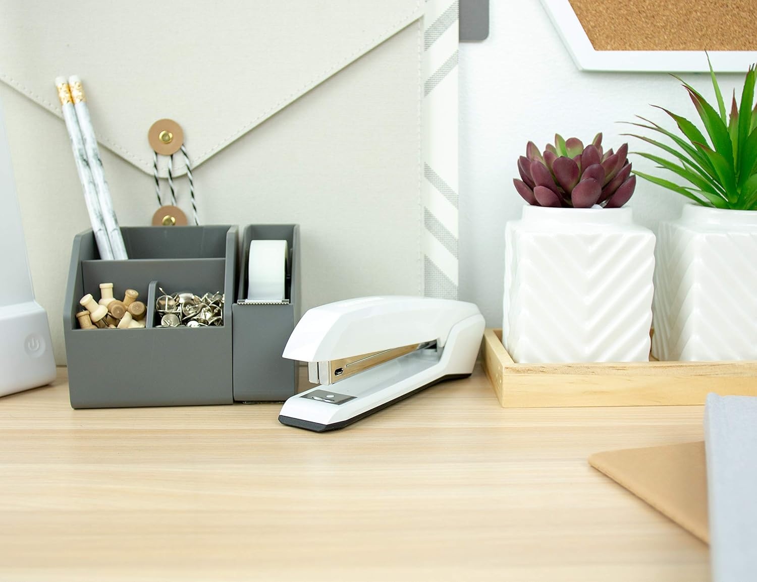 image:imageBostitch Office Ascend 3 in 1 Stapler Integrated Remover amp Staple Storage 420 Staples Included 20 Sheet Capacity Lightweight MagentaWhite