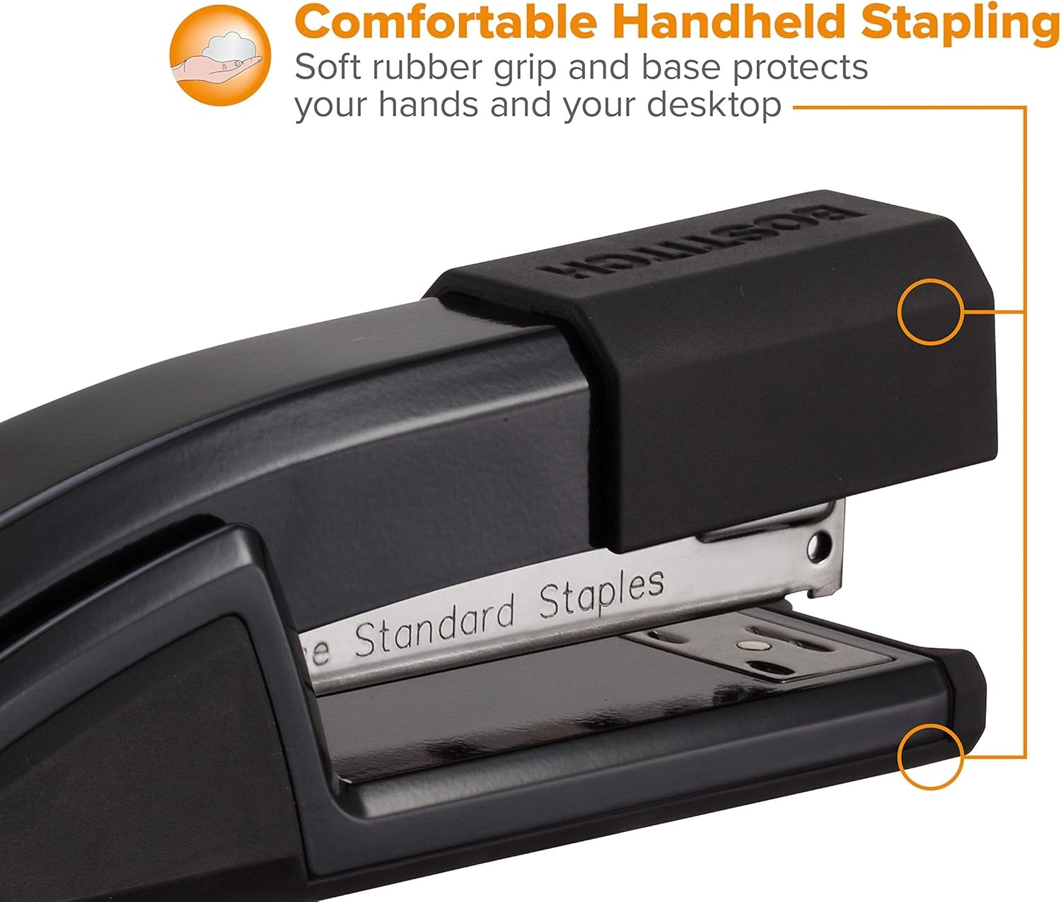 image:imageBostitch Office Epic Metal 3 in 1 Stapler 25 Sheet Capacity Includes 210 Staples in Staple Storage Compartment amp Integrated RemoverBlack