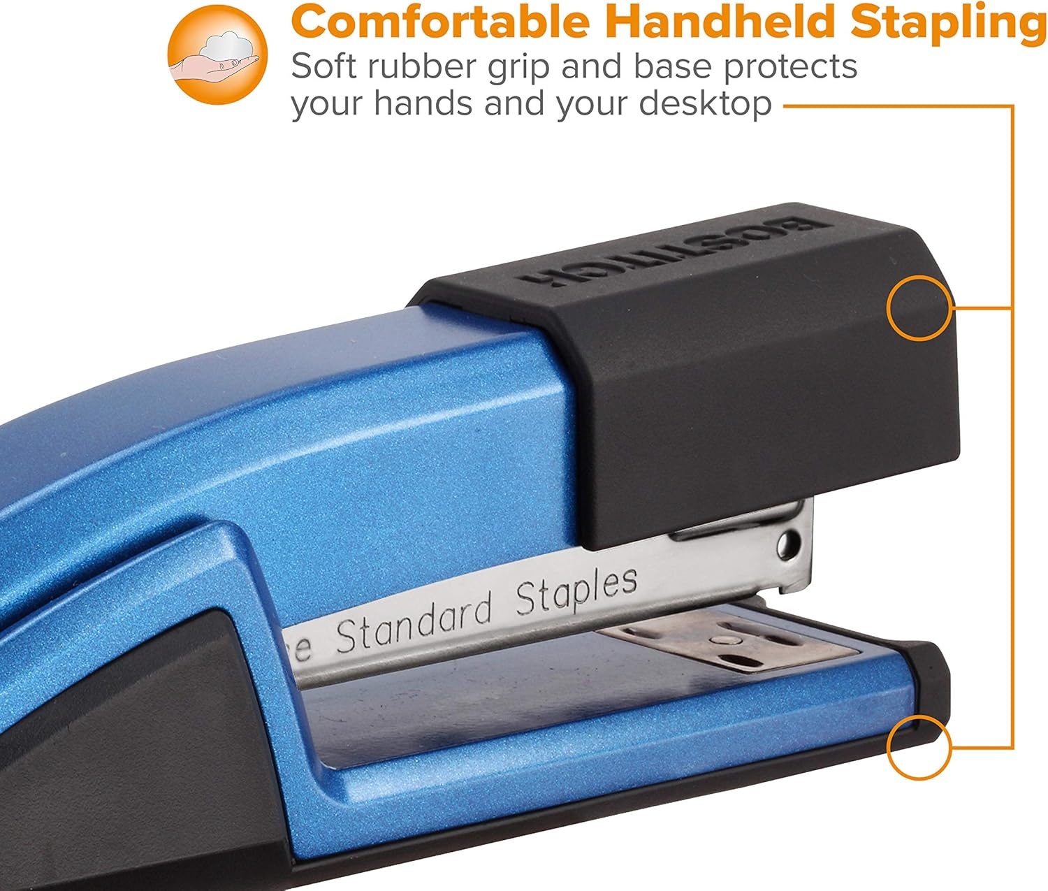 image:imageBostitch Office Epic Metal 3 in 1 Stapler 25 Sheet Capacity Includes 210 Staples in Staple Storage Compartment amp Integrated RemoverBlue