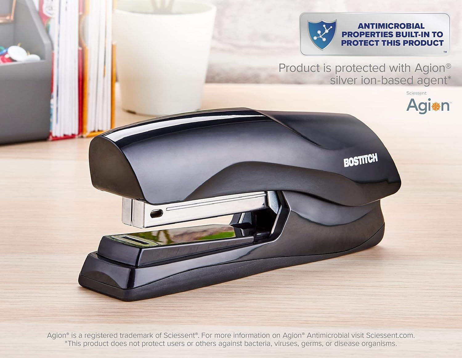 image:imageBostitch Office Heavy Duty Stapler 40 Sheet Capacity No Jam Half Strip Fits into the Palm of Your Hand For Classroom Office or Desk Black 3PackBlack